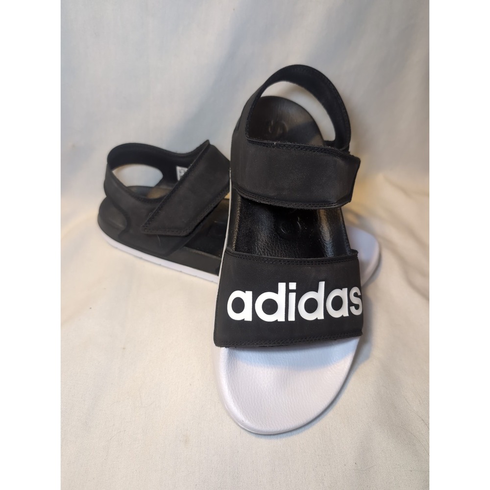 ADIDAS Sz 10 Mens~ Adilette Sandals Slingback Black White